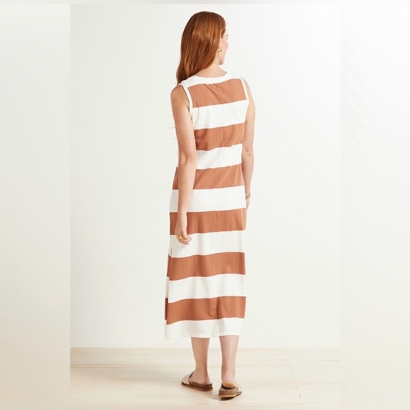 REVOLVE Z Supply NWT Women’s Lida Striped Midi Sleeveless Dress Brown & White. - Picture 7 of 15
